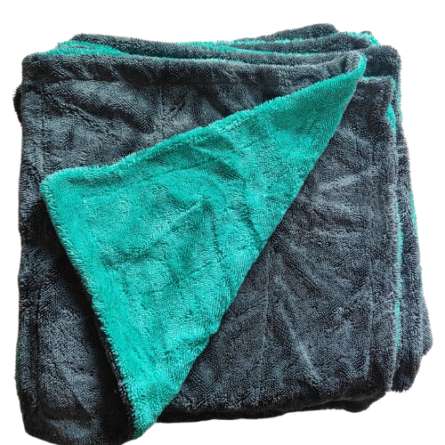 Bulk Pack of 17 Ultra-Thick Microfiber Cloths – 900 GSM, 38x38 cm (Black with Green Edges)