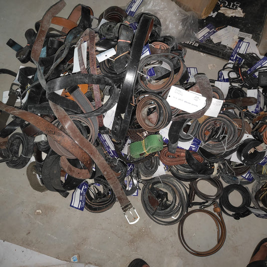 Lot of 154 Mixed Belts – Leather, Fabric & Casual Styles | Pre-Owned Auction Stock