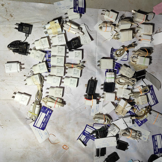 Lot of 101 Assorted Mobile Chargers – 21 Samsung Original + Mixed Brands | MSTC Patna Airport Auction