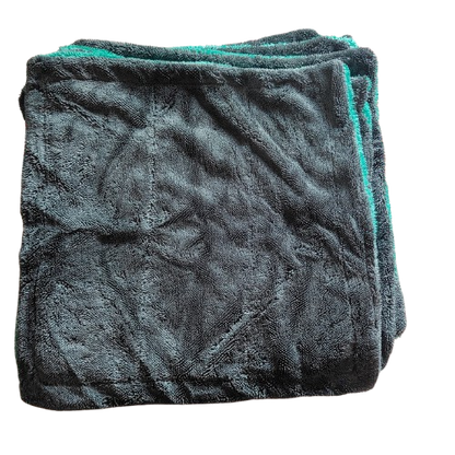 Bulk Pack of 17 Ultra-Thick Microfiber Cloths – 900 GSM, 38x38 cm (Black with Green Edges)