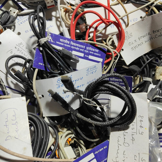 Lot of 120 Assorted Mobile Charging Cables – Bulk Auction Lot (Patna Airport Lost & Found)