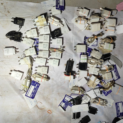 Lot of 101 Assorted Mobile Chargers – 21 Samsung Original + Mixed Brands | MSTC Patna Airport Auction